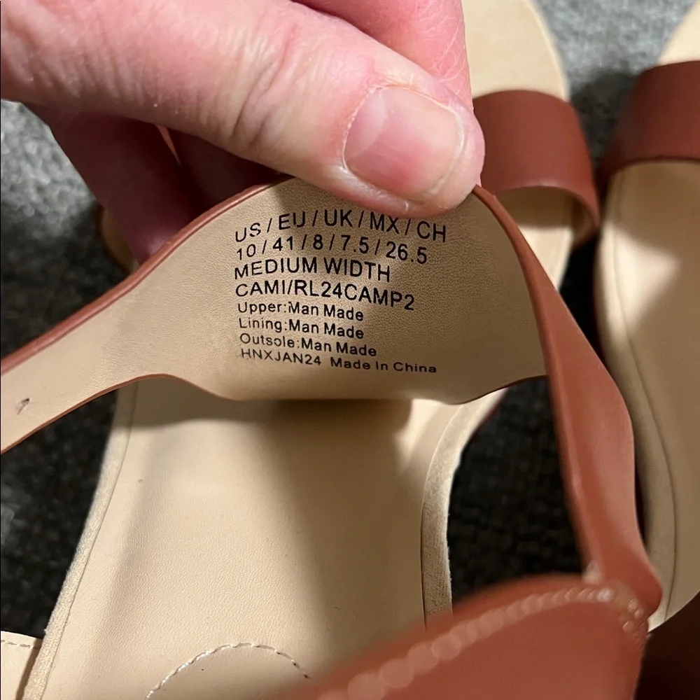 Kenneth Cole Reaction Women's Cami Platform Wedge Sandals Brown Size 10 NEW